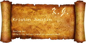 Kriston Jusztin névjegykártya